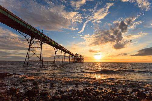 Clevedon Pier, sunset Clevedon Pier, sunset