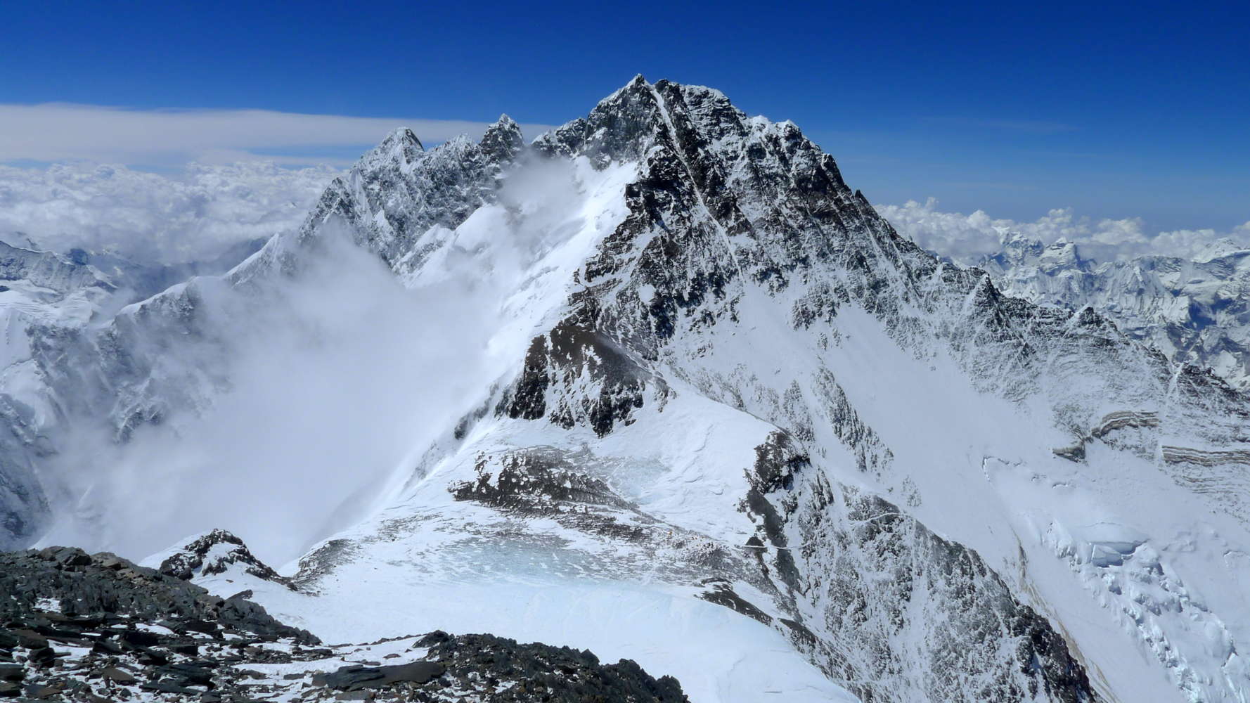 View across South Col to Lhotse