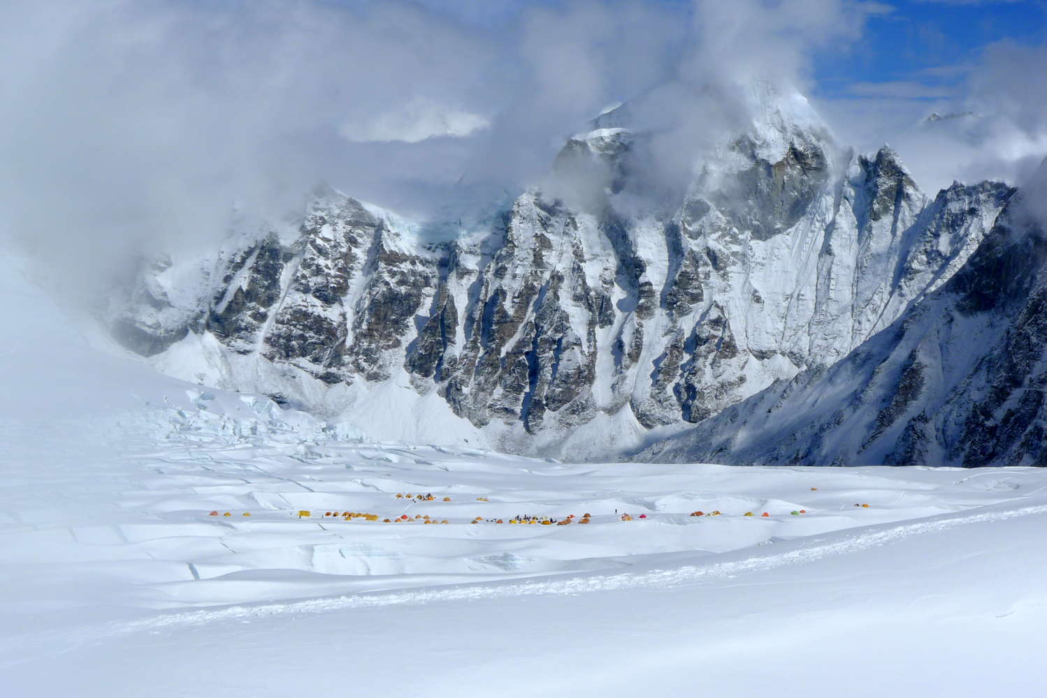 Camp 1 above the Khumbu Icefall