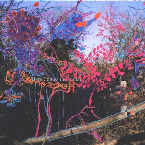 Allmusic album Review : Informed in equal parts by acid-fried psychosis, crop-circle field recordings, and an elephants-on-the-loose circus thrash aesthetic, Animal Collectives fourth full-length album rests roughly at the meeting point between psychedelic, noise, and folk music. Here Comes the Indian begins gently enough with "Native Belle," a moody set piece that belies the albums clatter with 12 minutes of constrained rhythmic builds, drones, and squeaks. Things quickly explode with the searing "Hey Light," a lightning bolt of electrocuted brass and human wails that sends the album careening into psychoactive delirium. Since everything that follows -- from the shrieking brattle of "Two Sails on a Sound" to the enchanted tribal vocal exercises of "Slippi" to the slow-building celebratory scuttle of "Too Soon" -- feels similarly crazed, drug-induced, and apparitional, Here Comes the Indian makes for particularly lucid listening. Brash, crass, and texturally magnificent, this is well worth seeking out. here_comes_the_indian