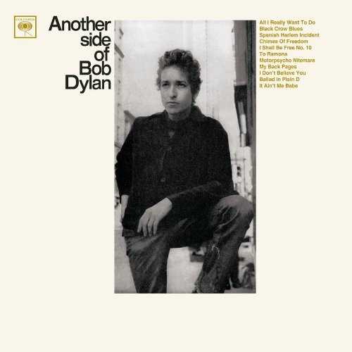 Allmusic album Review : The other side of Bob Dylan referred to in the title is presumably his romantic, absurdist, and whimsical one -- anything that wasnt featured on the staunchly folky, protest-heavy Times They Are a-Changin, really. Because of this, Another Side of Bob Dylan is a more varied record and its more successful, too, since it captures Dylan expanding his music, turning in imaginative, poetic performances on love songs and protest tunes alike. This has an equal number of classics to its predecessor, actually, with "All I Really Want to Do," "Chimes of Freedom," "My Back Pages," "I Dont Believe You," and "It Aint Me Babe" standing among his standards, but the key to the records success is the album tracks, which are graceful, poetic, and layered. Both the lyrics and music have gotten deeper and Dylans trying more things -- this, in its construction and attitude, is hardly strictly folk, as it encompasses far more than that. The result is one of his very best records, a lovely intimate affair. another_side_of_bob_dylan