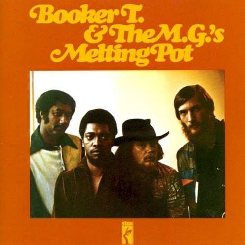 Allmusic album Review : Melting Pot could be the most well-realized of all the albums by Booker T. & the M.G.s, a smooth and soulful, yet expansive 35 minutes of all originals, the latter in sharp contrast to their exploration of the Beatles Abbey Road album material on their preceding album. And the irony was that it was their swan song. Booker T. Jones, in particular, was increasingly unhappy working at Stax/Volt Records, owing his feelings to management and structural changes at the company, and also felt the need to change the groups formula somewhat. Steve Cropper was playing lots of session work that was keeping him from recording in Memphis as well, and the result was an album recorded mostly in New York City, far away from Stax/Volt and largely built on the groups (especially Jones) best impulses. That said, Melting Pot managed to be a sort of back-to-the-roots effort in the sense that they were back to doing originals, but was also a strikingly more expansive record, with Jones in particular playing with an almost demonic intensity and range, backed ably by Donald "Duck" Dunns rocksteady bass in particular. There were a few other touches, such as the wordless chorus on "Kinda Easy Like" and extended running times, showing the group stretching out on much larger musical canvases. melting_pot