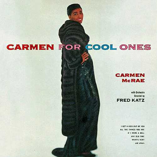 Allmusic album Review : Carmen McRae is in great form on these 1957 studio sessions with a jazz group and orchestra<br><br> conducted by Fred Katz. Her rich voice is never overpowered by the 13 strings, which for the most part stay behind the singer and the jazz instrumentalists. The strongest tracks include a swinging "All the Things You Are" (backed by some interesting writing for the reed section), an unusual treatment of "Whats New" (featuring vibraphonist Larry Bunker and Joe Marino on celeste), a particularly dark version of "The Night We Called It a Day" (featuring Katz on cello), and a moving "I Remember Clifford," a fairly new piece which Benny Golson had recently composed following the tragic death of Clifford Brown. Even the obscure songs of these sessions, which include "A Shoulder to Cry On" and "Without a Word of Warning," are worth investigating. Unfortunately, only a few of these tracks have been reissued as a part of the compilation Ill Be Seeing You, though the Japanese division of Universal reissued this long out-of-print session in a beautifully packaged mini-LP-type sleeve in 2001. carmen_for_cool_ones