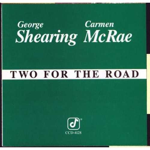 Allmusic album Review : There are far too few recordings of top-notch jazz singers backed solely by equally talented pianists, so this onetime meeting of George Shearing and Carmen McRae proves to be magical. Shearing recorded solo piano sessions a number of times during his long career, though he rarely played unaccompanied for a vocalist, with the exception of his meetings with Mel Tormé. McRae also had a prolific career and is still in great voice interpreting this standard-heavy collection. Shearings inventive chord substitutions in "Too Late Now" are a treat, with the singer making a delayed entrance. Shearing is rollicking in "Gentleman Friend" (the albums only uptempo track), which also features McRae doing a bit of scatting. The lesser-known "Cloudy Morning" finds the pianist in a bit of an impressionist mood and also sharing the vocals, while McRaes powerful interpretation of "More Than You Know" is another gem. two_for_the_road