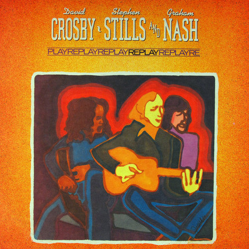 Allmusic album Review : This poorly conceived and ultimately redundant compilation suitably came out just in time for the 1980 holiday season. The strong showing of Stephen Stills titles and the fact that he chose to rewrite history by "updating" (read "altering") two of his own compositions, "Carry On" and "I Give You Give Blind," provide enough evidence to indict him for overseeing such an extraneous anthology. Although a majority of Replay (1980) consists of better-known selections from the Crosby, Stills & Nash canon, tellingly there is as much missing as there is included. Presumably, the idea behind this collection was to augment the So Far (1974) hits package without overlapping material, as well as provide a sampling of side projects. In theory that might seem a noble enough cause; however, there are no David Crosby or Graham Nash cuts. Instead, Stills "Love the One Youre With," "Change Partners," and "First Things First" clutter this otherwise haphazard aggregate, but it is the remixed and re-recorded rendering of "Carry On" that is probably the worst offender. For starters, to facilitate the removal of the "Questions" section from the Déjà Vu (1970) version, the drums and bass have been overdubbed and a new lead guitar solo from (who else?) Stills has been inserted in its stead. All the while, the vocal-and-acoustic-guitar introduction remains intact from the original. When CS&N resumed touring in the early- to mid-80s, they adopted this altered arrangement for their live performances. The most obvious change to "I Give You Give Blind" has been the removal of the somewhat superfluous string section, resulting in a leaner and edgier feel. The rest of this hails from Crosby, Stills & Nash (1969), Déjà Vu (1970), and CSN (1977). The sole Crosby & Nash inclusion, "Wind on the Water," comes off of the long-player of the same name. . replay