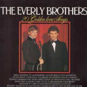Allmusic album Review : No group of the first rock & roll era harmonized quite like the Everly Brothers; inspired by the close harmonies of great sibling country acts like the Louvin Brothers and the Stanley Brothers, Don and Phil Everly took that sound and adapted it to pop music, giving it a new and lively touch without robbing their songs of their emotional power. While the Everly Brothers cut plenty of upbeat rock & roll tunes, their style strongly lent itself to romantic numbers, and Love Songs features 20 memorable songs that celebrate the joys of togetherness and the agony of heartache. Most of the selections are drawn from the duos early years with Cadence Records, though a smattering of later-period hits are also included. Selections include "All I Have to Do Is Dream," "Crying in the Rain," "Devoted to You," "(Til) I Kissed You," "Maybe Tomorrow," "Walk Right Back," and many more. love_songs