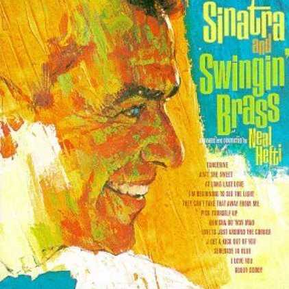 Allmusic album Review : Sinatra and Swingin Brass, a collection of brash, bold up-tempo numbers, followed the all-ballads effort Sinatra and Strings. Working with Neal Hefti, Sinatra turned in a robust, energetic performance, which was infectious even when his voice was showing signs of wear -- he was suffering from a cold during the sessions. The record captures the spirit of the Rat Pack era nearly as well as Ring-a-Ding Ding!. [This album was later released with three bonus tracks].