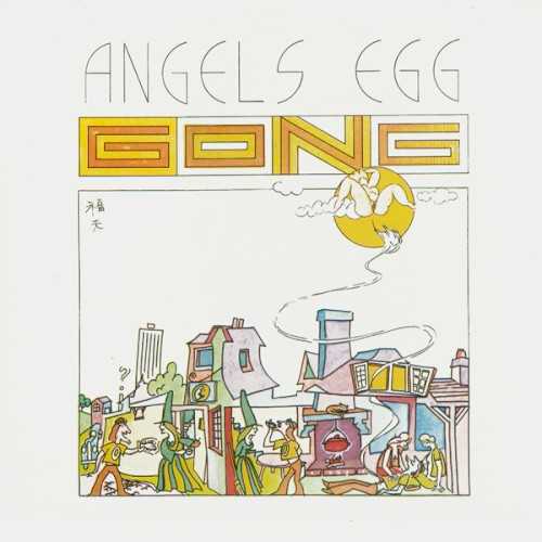 Allmusic album Review : The companion piece to The Flying Teapot, Angels Egg is not your usual progressive rock album. Very quirky, with many, mostly brief compositions, the album is a tad less spacy than Teapot, with just a few psychedelic-inspired lyrics, and its very technically adept. Angels Egg opens with a true space rock cut (one of the few on the album), filled with the usual Gilli Smyth space whispering and Daevid Allen voicings, then leads into the cleverly titled "Sold to the Highest Buddha," with Steve Hillage and Didier Malherbe prominent figures. The instrumental "Castle in the Clouds" finds Hillage coming into his own, with a sound identical to his solo work. "Givin My Love to You" sounds like a bar song, with no music and a cluster of seemingly drunken fellas trying to sing. The instrumental "Flute Salad" gives way to "Oily Way," a showcase for Malherbes jazzy flute. "Inner Temple," an instrumental space rock track, moves along with a jazz edge, provided by Malherbes sax. The final three tracks are the real highlights on Angels Egg. "I Never Glid Before" is a fantastic prog rock tune, replete with blistering Hillage solo, primo Allen lyrics and vocal, and the precise percussion of new bandmember Pierre Moerlen. This eclectic composition travels through several movements and time changes, and comes across as a perpetually progressing piece. The imaginative and jazzy "Eat That Phone Book Coda" brings the album to a close. angels_egg_radio_gnome_invisible_part_2