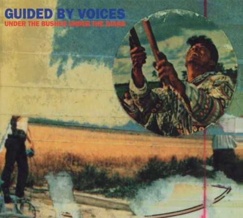 Allmusic album Review : After firmly establishing themselves as Americas most original and interesting band of part-time, over-30 garage rockers, Under the Bushes Under the Stars found Guided by Voices dipping their toes into something resembling professionalism. Leaving behind the homemade studio craft of their previous work, this album was recorded in a pair of actual recording studios, and the sessions boasted an outside producer (friend and temporary fellow Ohioan Kim Deal); while no one would mistake the results for the latest Bob Rock project, the set sounded more like a "real" record than anything GBV had attempted up to that time. The new edition of the band attempted to rise to the occasion, and though the performances lack the passion of Bee Thousand and Alien Lanes finest moments, the stronger playing and cleaner production honors the pop sensibilities of Robert Pollards songwriting. Pollard was also reaching for a better controlled style as a songwriter; Under the Bushes Under the Stars boats a mere 18 songs (as opposed to the 30 on Alien Lanes), and most sound like full fledged pop tunes, with fewer shards of musical fancy littering the way. While Pollards tighter reign over the band and new sense of self-control made this album a more solid and consistent album than GBV had made in the past, its also not as exciting as Alien Lanes; Pollards songs lack a certain fire here (though "Man Called Aerodynamics," "Your Name Is Wild," and "The Official Ironmen Rally Song" sound just fine), and the band sounds more stifled than enthused by their new grasp of the material. Theres plenty to enjoy here, but it also appeared to have caught Guided by Voices in a transitional stage; just how much they were changing would be revealed on their next two albums. under_the_bushes_under_the_stars