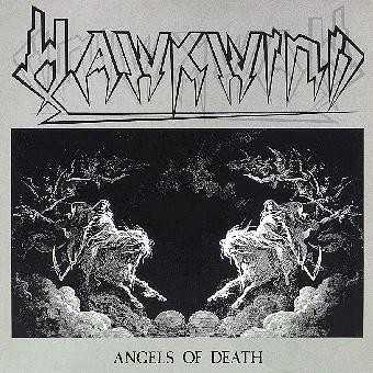 Allmusic album Review : Some five years after Hawkwind left RCA but just a year or so after The Chronicle of the Black Sword restored the band to a modicum of fashion, the label rounded up the best of the three LPs that Hawkwind recorded during the early 80s, presumably to compensate fans for the long unavailability of the original releases. Four cuts from 1981s Sonic Attack and five apiece from Church of Hawkwind and Choose Your Masques (both 1982) certainly hit the high spots of those records. Perhaps the drab Church of Hawkwind is somewhat over-represented, but one would not argue with the inclusion of either "Nuclear Drive" or "Looking in the Future." Similarly, the presence of "Waiting for Tomorrow" utterly crushes any suggestion that Hawkwind were now a spent force -- the return of original saxophonist Nik Turner for Choose Your Masques absolutely reinvigorated the band, even if he would depart again before the Black Sword saga got started. Despite its usefulness to newfound fans, however, Angels of Death did little at the time, and the absence of any rarities renders it more or less redundant for collectors. Today, it is most noticeable for its scarcity. angels_of_death