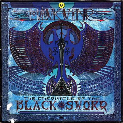 Allmusic album Review : Hawkwind and science-fiction/fantasy author Michael Moorcock had been hovering around each others vicinities for years before they finally got around to recording this adaptation of Moorcocks Elric novels (long a favorite on the old DAW paperback line). They seemed made to order for the project, and by and large they are; the band rocks their way through the story of Elric and the sword that becomes the basis for his survival and his doom, breaking it up with a few ethereal keyboard-dominated interludes. "Needle Gun" could have been a single by the original band had it been released a few years earlier. They arent quite as melodic here in their writing, singing, or playing as they might have been, say, a decade earlier, and some of the songs are a bit predictable, but overall this is a fairly successful contribution to rocks rarefied body of literary adaptations, well suited to its subject. The lineup here is Brock (vocals, guitar, keyboards), Bainbridge (keyboards, vocals), Langton (lead guitar, vocals), Alan Davey (bass), Danny Thompson (drums), and Dave Charles (percussion). the_chronicle_of_the_black_sword