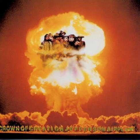Allmusic album Review : Crown of Creation appeared ten months after their last album, After Bathing at Baxters, and it doesnt take the same kind of leap forward that Baxters did from Surrealistic Pillow. Indeed, in many ways, Crown of Creation is a more conservative album stylistically, opening with "Lather," a Grace Slick original that was one of the groups very last forays (and certainly their last prominent one) into a folk idiom. Much of what follows is a lot more based in electric rock, as well as steeped in elements of science fiction (specifically author John Wyndhams book The Chrysalids) in several places, but Crown of Creation was still deliberately more accessible musically than its predecessor, even as the playing became more bold and daring within more traditional song structures. Jack Casady by this time had developed one of the most prominent and distinctive bass sounds in American rock, as identifiable (if not quite as bracing) as John Entwistles was with the Who, as demonstrated on "In Time," "Star Track," "Share a Little Joke," "If You Feel" (where hes practically a second lead instrument), and the title song, and Jorma Kaukonens slashing, angular guitar attack was continually surprising as his snaking lead guitar parts wended their way through "Star Track" and "Share a Little Joke." The album also reflected the shifting landscape of West Coast music with its inclusion of "Triad," a David Crosby song that Crosbys own group, the Byrds, had refused to release -- its presence (the only extant version of the song for a number of years) was a forerunner of the sound that would later be heard on Crosbys own debut solo album, If I Could Only Remember My Name (on which Slick, Paul Kantner, and Casady would appear). The overall album captured the groups rapidly evolving, very heavy live sound within the confines of some fairly traditional song structures, and left ample room for Slick and Marty Balin to express themselves vocally, with Balin turning in one of his most heartfelt and moving performances on "If You Feel." "Ice Cream Phoenix" pulses with energy and "Greasy Heart" became a concert standard for the group -- the studio original of the latter is notable for Slicks most powerful vocal performance since "Somebody to Love." And the albums big finish, "The House at Pooneil Corners," seemed to fire on all cylinders, their amps cranked up to ten (maybe 11 for Casady), and Balin, Slick, and Kantner stretching out on the disjointed yet oddly compelling tune and lyrics. It didnt work 100 percent of the time, but it made for a shattering finish to the album. crown_of_creation