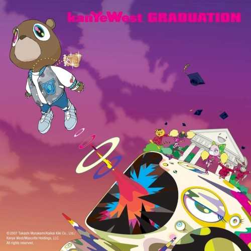 Allmusic album Review : Graduations pre-leak talk wasnt as substantive as it was with Kanye Wests first two albums. As with just about any other artists third album, it had to be expected. The College Dropout was one of the most anticipated debuts of the early 2000s, while Late Registration had people wondering why Kanye would feel the need to work so extensively with multi-instrumentalist rock producer Jon Brion (the J Dilla of the chamberlin) and whether or not Kanyes hubristic tendencies would get the better of it. With Graduation, there was Takashi Murakamis artwork, a silly first-week sales competition with the decreasingly relevant 50 Cent, and chatter about synthesizers running wild. That was about it, but it all seemed loud and prevalent, due in part to a lack of high-profile rap albums released in 2007. Graduation is neither as bold nor as scattered as The College Dropout, and its neither as extroverted nor as sonically rich as Late Registration. Kanye still makes up for his shortcomings as an MC and lyricist by remaining charmingly clumsy, frequently dealing nonsense through suspect rhyme schemes: "I never be picture-perfect Beyoncé/Be light as Al B. or black as Chauncey/Remember him from Blackstreet, he was black as the street was/I never be laid-back as this beat was." The songs that are thematically distanced, introspective, and/or wary -- there are many of them -- are, in turn, made more palatable than insufferable. That his humor remains a constant is a crucial aspect of the album, especially considering that most other MCs would sound embittered and hostile if they were handling similar subjects, like haters new and old, being a braggart with a persistent underdog complex, getting wrapped up in spending and flaunting, and the many hassles of being a hedonist. Those who have admired Kanye as a sharp producer while detesting him as an inept MC might find the gleaming synth sprites, as heard most prominently throughout "Flashing Lights" and "Stronger," to be one of the most glaring deal-breakers in hip-hop history. Though the synthesizer use marks a clear, conscious diversion from Kanyes past productions, highlights like "I Wonder," "The Glory," and "Everything I Am" are deeply rooted in the Kanye of old, using nostalgia-inducing samples, elegant pianos and strings, and gospel choirs. So, no, hes not dreaming of fronting A Flock of Seagulls or joining Daft Punk. Hes being his shrewd, occasionally foolish, and adventurous self. graduation