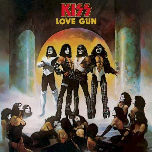 Allmusic album Review : Love Gun was Kiss fifth studio album in three years (and seventh release overall, peaking at number four on Billboard), and proved to be the last release that the original lineup played on. By 1977, Kiss merchandise was flooding the marketplace (lunch boxes, makeup kits, comic books, etc.), and it would ultimately lead to a Kiss backlash in the 80s. But the band was still focused on their music for Love Gun, similar in sound and approach to Rock and Roll Over, their previous straight-ahead rock release. It included Ace Frehleys lead vocals on "Shock Me," as well as one of Kiss best and most renowned hard rockers in the thunderous title track. The albums opener, "I Stole Your Love," also served as the opening number on Kiss ensuing tour, while "Christine Sixteen" is one of the few Kiss tracks to contain piano prominently. "Almost Human" is an underrated rocker and features a great Jimi Hendrix-esque guitar solo from Frehley (no doubt due to ex-Hendrix producer Eddie Kramer manning the boards again), while "Plaster Caster" is a tribute to the famous groupies of the same name. The only weak spots on an otherwise stellar album are an obvious "Rock and Roll All Nite" ripoff titled "Tomorrow and Tonight," and a pointless remake of the Phil Spector-penned classic "Then He Kissed Me" (reworked as "Then She Kissed Me"). love_gun