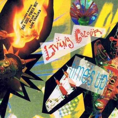 Allmusic album Review : Although Living Colours second album, Times Up, achieved gold certification shortly after its release and eventually won a Grammy award, it performed below expectations when compared to their debut, Vivid. Its not that it wasnt a strong album; in fact, in a lot of ways, its just as good as its predecessor, but instead of merely copying a winning formula, Times Up challenged the listener more -- both musically and lyrically. A host of guest artists lent their hands to the proceedings, such as Little Richard, Queen Latifah, Maceo Parker, and Doug E. Fresh, which hints at just how all-encompassing Times Up is. The few fans that were hoping that the band would streamline their sound and focus on their more pop-oriented material were bludgeoned with the hyperactive thrash title track (comparable to one of LCs biggest influences, Bad Brains). Other tracks, such as the jazz-rocker "Elvis Is Dead," the Zep-stomp of "Pride," and the gloriously pessimistic "Type" showed that success hadnt dulled the groups socially conscious attack. While heavy compositions were plentiful ("New Jack Theme," "Information Overload"), the bands more reflective side was evident by such outstanding tracks as "Fight the Fight," "Solace of You," and "This Is the Life," plus the love-torn ditty "Love Rears Its Ugly Head." Times Up remains a convincing listen all these years later. times_up