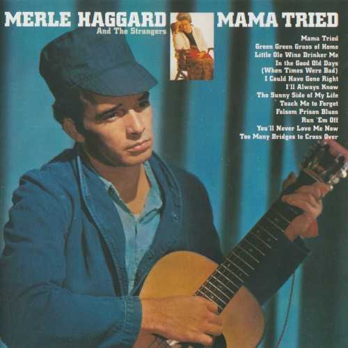 Allmusic album Review : Mama Tried is a typically fine late-60s LP from Merle Haggard, comprised of a number of strong originals and several excellent covers. While "Mama Tried" stands out among Haggards original material, "Ill Always Know" and "Youll Never Love Me Now" are both solid songs. Still, those two tracks pale next to the best covers on the record. Merle delivers "Little Ole Wine Drinker Me," "In the Good Old Days (When Times Were Bad)," "Teach Me to Forget," "Run Em Off" and "Too Many Bridges to Cross Over" with grit and an open, affecting honesty that makes Mama Tried one of Hags best records. mama_tried