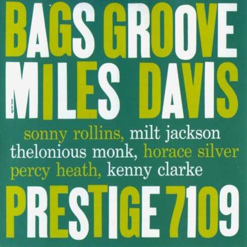 Allmusic album Review : There are a multitude of reasons why Bags Groove remains a cornerstone of the post-bop genre. Of course there will always be the lure of the urban myth surrounding the Christmas Eve 1954 session -- featuring Thelonious Monk -- which is documented on the two takes of the title track. There are obviously more tangible elements, such as Davis practically telepathic runs with Sonny Rollins (tenor sax). Or Horace Silvers (piano) uncanny ability to provide a stream of chord progressions that supply a second inconspicuous lead without ever overpowering. Indeed, Davis choice of former Dizzy Gillespie Orchestra and concurrent Modern Jazz Quartet members Milt Jackson (vibes), Kenny Clarke (drums), and Percy Heath (bass) is obviously well-informed. This combo became synonymous with the ability to tastefully improvise and provide bluesy bop lines in varied settings. The up-tempo and Latin-infused syncopation featured during the opening of "Airegin" flows into lines and minor-chord phrasings that would reappear several years later throughout Davis Sketches of Spain epic. The fun and slightly maniacally toned "Oleo" features one of Heaths most impressive displays on Bags Groove. His staccato accompaniment exhibits the effortless nature with which these jazz giants are able to incorporate round after round of solos onto the larger unit. Bags Groove belongs as a cornerstone of all jazz collections. Likewise, the neophyte as well as the seasoned jazz enthusiast will find much to discover and rediscover throughout the disc. [Some reissues include both historic takes of "Bags Groove" as well as one additional rendering of the pop standard "But Not for Me."]