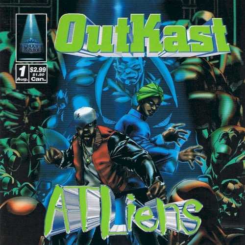 Allmusic album Review : Though they were likely lost on casual hip-hop fans, Southernplayalisticadillacmuzik was full of subtle indications that OutKast were a lot more inventive than your average Southern playas. Their idiosyncrasies bubbled to the surface on their sophomore effort, ATLiens, an album of spacy sci-fi funk performed on live instruments. Largely abandoning the hard-partying playa characters of their debut, Dre and Big Boi develop a startlingly fresh, original sound to go along with their futuristic new personas. George Clintons space obsessions might seem to make P-Funk obvious musical source material, but ATLiens ignores the hard funk in favor of a smooth, laid-back vibe that perfectly suits the duos sense of melody. The albums chief musical foundation is still soul, especially the early-70s variety, but other influences begin to pop up as well. Some tracks have a spiritual, almost gospel feel (though only in tone, not lyrical content), and the Organized Noize production team frequently employs the spacious mixes and echo effects of dub reggae in creating the albums alien soundscapes. In addition to the striking musical leap forward, Dre and Big Boi continue to grow as rappers; their flows are getting more tongue-twistingly complex, and their lyrics more free-associative. Despite a couple of overly sleepy moments during the second half, ATLiens is overall a smashing success thanks to its highly distinctive style, and stands as probably OutKasts most focused work (though it isnt as wildly varied as subsequent efforts). The album may have alienated (pun recognized, but not intended) the more conservative wing of the groups fans, but it broke new ground for Southern hip-hop and marked OutKast as one of the most creatively restless and ambitious hip-hop groups of the 90s. atliens
