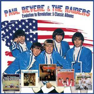 Allmusic album Review : They may have looked like a thrown-together cartoon band with their Revolutionary War outfits and various slapstick gimmicks, but Paul Revere & the Raiders were actually a veteran R&B; cover band out of the Northwest, and when fame found them working as a house cover band on the teen television show Where the Action Is in the mid-60s, they were ready to run with the spotlight, and charted several solid singles like "Steppin Out," "Just Like Me," "Kicks," "Hungry," "Im Not Your Stepping Stone," and "Good Thing" that were sharp, well sung and played, and full of a kind of sassy, garage punk attitude that eventually rendered the prop uniforms they wore obsolete. This double-disc set compiles five albums the band released for Columbia Records between 1965 and 1967, and it essentially captures the core of the Raiders legacy, containing all of the above hit singles plus innumerable covers of frat house classics like "Louie, Louie," but for this band, covers werent exactly filler, since they handled them so well. When all was said and done, for a couple of years Paul Revere & the Raiders managed to walk that difficult line between the pop teen magazines and actual musical relevancy, and if the groups albums werent exactly scene changers, the singles they released during the bands prime still shine pretty well and brightly. evolution_to_revolution_5_classic_albums