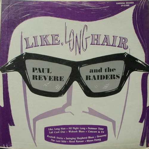 Allmusic album Review : Gardena Records issued Paul Revere & the Raiders debut album in the wake of the Top 40 success of the instrumental "Like, Long Hair," and much of it is in the same vein as the single, which is a boogie-woogie arrangement of Rachmaninoffs "Prelude in C-Sharp Minor." Pianist and bandleader Paul Revere and saxophonist (and occasional vocalist) Mark Lindsay lead the instrumental attack, as they boogie up such numbers as Gershwins "Summertime" and also provide the groups covers of bar band R&B; standards like "Road Runner." Its lively, if basic music, but offers little hint that the group would go on to make polished pop/rock in a few years. like_long_hair