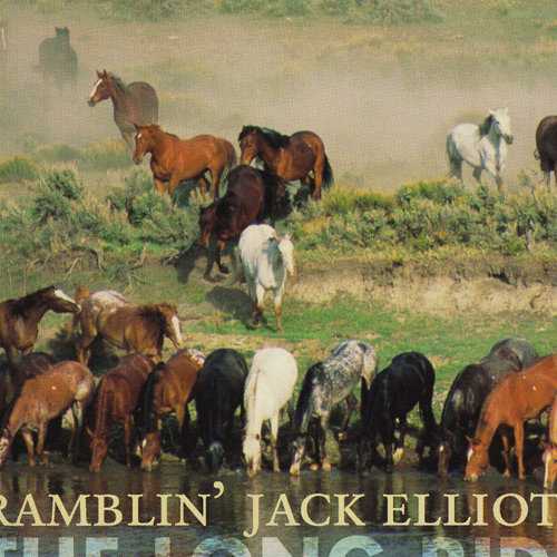 Allmusic album Review : On 1999s THE LONG RIDE, Ramblin Jack Elliott carried on the age-old tradition of storytelling. Serving as the bridge between Woody Guthrie and Bob Dylan, Elliott has managed to garner quite a following of famous friends and fans. Although not as celeb-heavy as 1998s FRIENDS OF MINE, THE LONG RIDE finds quiet a few notable guest appearances.<br><br> Produced by bluesman Roy Rogers, (who also plays guitar on a number of songs), this collection finds Elliott covering artists including the Rolling Stones (a peppy "Connection") and Tom Waits (the banjo-heavy "Pony"). Elliott exudes camaraderie throughout, whether hes duetting with old crony Dave Van Ronk ("St. James Infirmary"), jawing away with Tom Russell ("Cup of Coffee," "The Sky Above and the Mud Below"), or sharing the spotlight with young buck Dave Alvin ("East Virginia Blues"). Although Elliott lends an easy-going air to Ernest Tubbs "Take Me Back and Try Me One More Time," it is on a solo reading of Bob Dylans "With God on Our Side" where this Jewish cowboy transcends his Brooklyn upbringing to take a place alongside his mentor Guthrie. the_long_ride