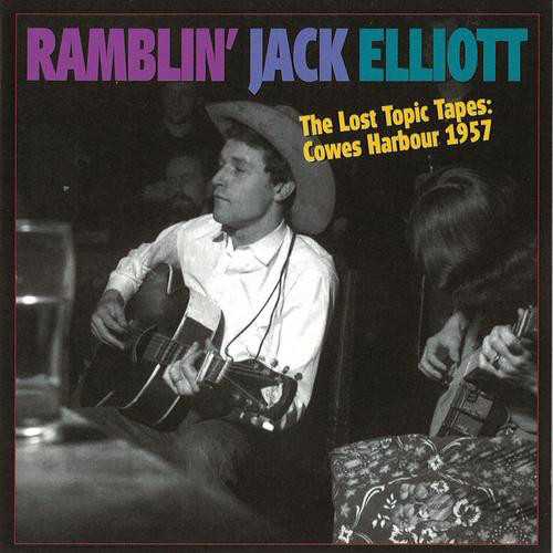Allmusic album Review : Born in Brooklyn, Jack Elliott reinvented himself as a cowboy folksinger in the Woody Guthrie mold (but without Guthries particular talent for recasting folk melodies into new compositions), and was adept at catching the nuances of rural American singing styles. He did indeed like to ramble, and he landed in London in 1955 just as the skiffle boom was taking off, signing to Topic Records. The songs on this disc were all recorded for Topic at a session on a yacht at Cowes Harbour on the Isle of Wight in 1957. Some of the tunes were issued on a 10" LP called Jack Takes the Floor and the rest were stowed away in the British Library in London, which was where a Topic staffer discovered them nearly 50 years later. The sequence here is a fairly typical Elliott set of the time, made up of Guthrie tunes (including a fine version of "Tom Joad"), traditional American folk songs ("Streets of Laredo," "Tom Dooley"), and other pieces that fit his style, like his wonderful cover of Libba Cottens "Freight Train." Things get a little affected when Elliott talks between songs, but when he sings, it all works, and his guitar playing is always simple, appropriate, and top-notch. the_lost_topic_tapes_cowes_harbour_1957