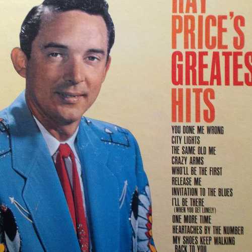Allmusic album Review : Sonys budget Ray Price Greatest Hits compilation includes many of the legendary country crooners biggest hits, including "Crazy Arms," "City Lights," and "Invitation to the Blues." While the material itself is good, theres a lot more to the man than 12 songs. Mega-fans looking for a more comprehensive Price chronicle would be better off picking up Bear Familys insane ten-disc Honky Tonk Years (1950-1966).