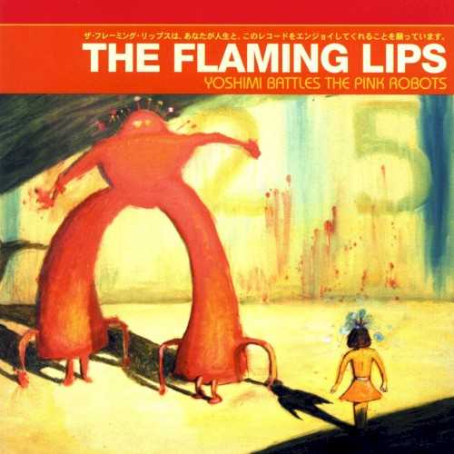 Allmusic album Review : After the symphonic majesty of The Soft Bulletin, the Flaming Lips return with Yoshimi Battles the Pink Robots, a sublime fusion of Bulletins newfound emotional directness, the old-school playfulness of Transmissions From the Satellite Heart, and, more importantly, exciting new expressions of the groups sentimental, experimental sound. While the album isnt as immediately impressive as the equally brilliant and unfocused Soft Bulletin, its more consistent, using a palette of rounded, surprisingly emotive basslines; squelchy analog synths; and manicured acoustic guitars to craft songs like "One More Robot/Sympathy 3000-21," a sleekly melancholy tale of robots developing emotions, and "In the Morning of the Magicians," an aptly named electronic art rock epic that sounds like a collaboration between the Moody Blues and Wendy Carlos. Paradoxically, the Lips use simpler arrangements to create more diverse sounds on Yoshimi, spanning the lush, psychedelic reveries of "Its Summertime"; the instrumental "Approaching Pavonis Mons by Balloon"; the dubby "Are You a Hypnotist?"; and the barely organized chaos of "Yoshimi Battles the Pink Robots, Pt. 2," which defeats the evil metal ones with ferocious drums, buzzing synths, and the razor sharp howl of the Boredoms Yoshimi. Few bands can craft life-affirming songs about potentially depressing subjects (the passage of time, fighting for what you care about, good vs. evil) as the Flaming Lips, and on Yoshimi, theyre at the top of their game. "Do You Realize??" is the standout, so immediately gorgeous that its obvious that its the single. Its also the most obviously influenced by The Soft Bulletin, but its even catchier and sadder, sweetening such unavoidable truths like "Do you realize that everyone you know someday will die?" with chimes, clouds of strings, and angelic backing vocals. Yoshimi features some of the sharpest emotional peaks and valleys of any Lips album -- the superficially playful "Fight Test" is surprisingly bittersweet, while sad songs like "All We Have Is Now" and "Ego Tripping at the Gates of Hell" are leavened by witty lyrics and production tricks. Funny, beautiful, and moving, Yoshimi Battles the Pink Robots finds the Flaming Lips continuing to grow and challenge themselves in not-so-obvious ways after delivering their obvious masterpiece. yoshimi_battles_the_pink_robots