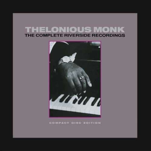 Allmusic album Review : The studio and live recording sessions that Thelonious Monk cut during his six-year stay at the Riverside label are compiled over the 15 discs in the Complete Riverside Recordings. This middle era -- between his early sides for Prestige and the final ones for Columbia -- is generally considered Monks most ingenious and creative period. The sessions are presented in chronological order, accurately charting the progression and diversions of one of the most genuinely enigmatic figures in popular music. The Complete Riverside Recordings explores Monks genius with a certain degree of real-time analysis that simply listening to each of the individual albums from this era lacks. This is due in part to the 14 additional performances exclusive to this collection. However, a more satisfying level of assessing Monks indelible marks of extemporaneous perfection can be heard within his prankster-like sense of timing or innate penchant for sophisticated arrangements. Among the sessions captured on this exhaustive set are the Duke Ellington sides and the Sonny Rollins era (which yielded the genre-defining Brilliant Corners), as well as meetings with Coleman Hawkins, John Coltrane, and Gerry Mulligan. Additionally, the entire Thelonious Monk Orchestra at Town Hall performance is presented just as it went down -- with solo and quartet sets intact. Accompanying the discs is a 28-page full-size (12"x12") booklet that is indispensable in dispelling myths and making sense of the convoluted and seemingly random order in which many of these recordings have been previously issued. It also contains a complete sessionography annotated by Monks producer during this era, Orrin Keepnews. This is a convenient, albeit pricey way to obtain all of this remarkable music. the_complete_riverside_recordings