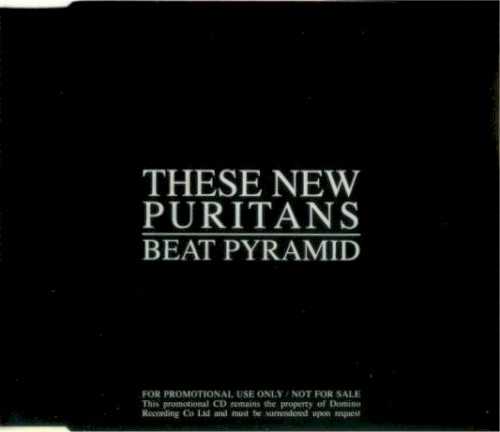 Allmusic album Review : Barely in their twenties, These New Puritans are more than willing to verbally admit their various influences, which range from the obvious (the Fall) to the obscure (16th century astrologer John Dee), and many of which are apparent on Beat Pyramid, their full-length debut, an angular, drum-driven album that dips into the experimental and the concrete without ever losing sight of itself. Theres a seriousness to their music, most of which comes from bandleader Jack Barnetts straightforwardness and delivery. The lyrics dont deal with typical themes of love and sadness; instead, Barnett brings up ideas of numbers and colors and philosophy -- and these recur throughout the whole album, taking a very frank approach. "Whats your favorite number, what does it mean?" he asks in the very Wire-esque "Numerology (aka Numbers)," then going through one to ten (skipping five and eight), explaining each ("Number One is the individual, Number Two, duality") and leaving very little room for misinterpretation. This directness, however, is quite charming, and does a fine job of preventing the songs from becoming overly pretentious or esoteric. The drum and bass in "Elvis" pound portentously as Barnett sings "And if there is a God, then please take me up," before launching back into his Eddie Argos/Mark E. Smith attack ("I try to blurt it out but I cant find the words," he says, rather brilliantly), while "Swords of Truth" has him admitting "This music is weightless, and when I sing, so am I." These New Puritans sound has a sense of immediacy, in the way the instruments -- synths, bass, guitar, drums, samples, and especially the vocals -- loop and jolt against one other, but its also clearly planned and considered. The album itself has a circularity about it, both in individual tracks -- which focus on repeating phrases, or, in the case of "Infinity Ytinifni," in name -- and its whole structure, down to the packaging (the track list is written as a kind of continuous loop, next to which are the Arabic translations of it, which, read right to left, mirror the left-to-right English names). Beat Pyramid begins and ends in the middle of the same sentence, literally and figuratively, but it doesnt come across as contrived or insincere, thanks mostly to Barnett, who conveys his words in a manner that is simultaneously solemn and half-winking, as if he knows they could be totally wrong, but hes going to say them like theyre all hes got left, anyway. beat_pyramid