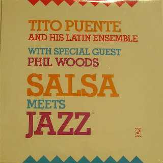 Allmusic album Review : For this particular Tito Puente recording, his exciting three-horn, three-percussion Latin jazz octet (which includes longtime saxophone soloist Mario Rivera) is joined by alto great Phil Woods on three of the eight selections, including Thelonious Monks "Pannonica" and "Repetition." Such songs as "Corner Pocket," "Carioca" and Dizzy Gillespies "Con Alma" sound perfectly natural in this Afro-Cuban jazz setting, and Puente (well featured on vibes and timbales) is responsible for two originals and seven of the nine arrangements. The music is danceable, adventurous and quite fun. salsa_meets_jazz