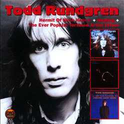 Allmusic album Review : Edsels double-disc set rounds up three of Todd Rundgrens best mid-period albums: 1978s The Hermit of Mink Hollow, Healing, and 1982s The Ever Popular Tortured Artist Effect. Although Healing does contain the bonus 7" "Time Heals"/"Tiny Demons," there are no bonus tracks here, but there are liner notes by Paul Myers and the lyrics to Healing, published for the first time ever; the albums are also remastered. hermit_of_mink_hollow_healing_the_ever_popular_tortured_artist_effect