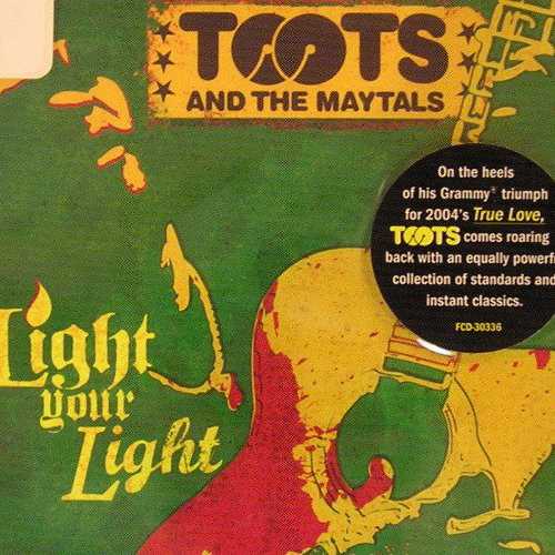 Allmusic album Review : There are, of course, no Maytals in Toots & the Maytals (the actual group broke up in 1981), and its all just Toots Hibbert these days, which is fine, really, since his gospel and Memphis soul-inflected vocals have made Toots one of the most explosive and exciting performers ever to come out of Jamaica. Light Your Light was produced by Toots in conjunction with with Zadig, but unlike 2004s duets album True Love (produced by Richard Feldman, who mixed this one), which diffused Toots powerful presence with a succession of rock star partners, this time out Toots is completely center stage (which is always a good thing). True, slide guitarist Derek Trucks is featured on the lead track, a reworking of Toots 1970s-era "Johnny Coolman," but he wisely works the tune instead of trying to steal it. Bonnie Raitt turns up on the second track, again a re-record, this time of the poignant "Premature," Toots cautionary tale about early pregnancy, and again Raitt lets the song lead things. Everything else is all Toots Hibbert, including a fine cover of Otis Reddings "Pain in My Heart," a bouncing "Celia" (featuring Toots son Hopeton on bass and legendary island drummer Leroy "Horsemouth" Wallace), a version of Ray Charles "I Got a Woman" (as "I Gotta Woman"), and the track that will probably get the most attention here, a tribute to the immortal Skatalites and to Studio One producer Coxsone Dodd called "Tribute to Coxson/Guns of Navarone" that features sax from Dean Fraser. In all, Light Your Light is a much better affair than the ill-advised True Love, with a clean, clear, and bright sound -- and then, of course, the vocal work of the remarkable Toots Hibbert, who just might be the most powerful singer Jamaica has ever produced. Light Your Light doesnt take things back to the glory days, but it doesnt embarrass, either, and shows that this remarkable performer still has plenty of gas in his tank and hopefully many more miles (and albums) to go. light_your_light