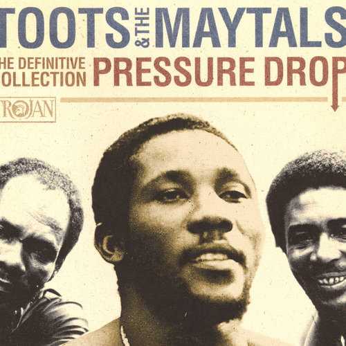 Allmusic album Review : Although the original incarnation of Toots & the Maytals (Toots Hibbert, Nathaniel "Jerry" McCarthy, and Raleigh Gordon) parted ways in 1981 (Toots continues to tour with a revamped version of the Maytals), they managed between the years 1964 and 1974, the period covered by this two-disc retrospective from Trojan Records, to assemble one of the most highly charged and distinctive bodies of work in the history of Jamaican music. Led by Toots Kingston-by-way-of-Memphis lead vocals and the ragged call-and-response background singing of McCarthy and Gordon, the trio created gospel-fueled reggae classics like "Bam Bam," "54-46 Was My Number," "Monkey Man," "Sweet and Dandy," "Pomps and Pride," "Funky Kingston," and the immortal "Pressure Drop," all of which carried the stomp and wallop of the best and most enduring soul music of the day. Later gems like "In the Dark" and "Time Tough" kept the stomp and added wise and insightful lyrics to create classic songs that still ring solid and true 30 years later. Pressure Drop: The Definitive Collection brings together the best tracks from those crucial years, including sides produced by Ken Khouri, Byron Lee, Ronnie Nasralla, Warrick Lyn, and Delroy Williams (he produced the 2000 remake of "Broadway Jungle" that is included here), as well as several tracks produced by the great Leslie Kong, arguably the most sympathetic to the Maytals sound. Islands two-disc Time Tough anthology adds more early ska sides along with some post-1974 material to give a better portrait of the Maytals complete history, but the heart and soul of their reputation is still based on what youll hear in this set. pressure_drop_the_definitive_collection