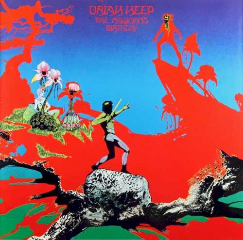 Allmusic album Review : After reaching an international level of success with Demons and Wizards, Uriah Heep continued to build their fan base by knocking out another album of prog-like metal before the years end. The end result, The Magicians Birthday, is not as consistent or cohesive as Demons and Wizards but still offers plenty of highlights. It starts dramatically with "Sunrise," a spooky power ballad that alternates quiet organ-led verses with an emotional chorus and guitar-fuelled instrumental breaks topped off by David Byrons operatic wail. The remainder of the album divides its time between punchy rockers and spacy balladry before climaxing with another prog-inflected epic. Highlights in the rock arena include "Blind Eye," an acoustic-flavored rocker whose galloping pace is firmly anchored by Gary Thains melodic bassline, and "Sweet Lorraine," a stomping good-time rocker that adds extra texture to its guitar-driven sound with some spacy synthesizer lines. As for the quieter moments, "Rain" is a lovely piano ballad that makes surprising and impressive use of a xylophone in its sound and "Echoes in the Dark" is an eerie mid-tempo song that alternates stark piano-led verses with an emotional chorus cemented by Mick Boxs searing guitar leads. There is also another multi-part epic in the title track, a prog-ish piece with fantasy themes. It lacks a strong structure (it feels more like three songs grafted together than a true multi-part composition) and succumbs to a bit of aimless jamming in the middle, but it is redeemed by strong hooks in the opening and a spirited performance from the band on its space rock finale. All in all, The Magicians Birthday never quite hits the consistent heights of Look at Yourself or Demons and Wizards but remains a solid listen for Uriah Heep fans. the_magicians_birthday