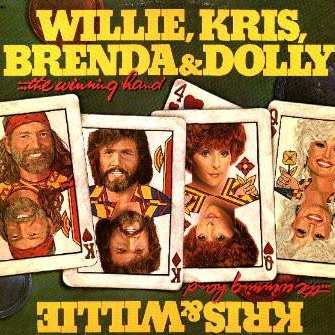Allmusic album Review : Recorded for Monument in 1983 thanks to the leniency of the artists respective labels, Brenda, Dolly, Kris & Willie brought together Brenda Lee, Dolly Parton, Kris Kristofferson and Willie Nelson for a double album of duets featuring every possible combination of the four, as well as a handful of solo numbers. Certainly a delight for fans of the individual performers, this album is nonetheless too redolent of a various-artists anthology to truly succeed as a piece. Much of the music is highly enjoyable, however, particularly the Dolly and Kris novelty, "Ping Pong," and Brenda and Dollys duet on What Do You Think About Lovin." As a bizarre bonus, Johnny Cash provided the half-poetry, half-prose liner notes. the_winning_hand